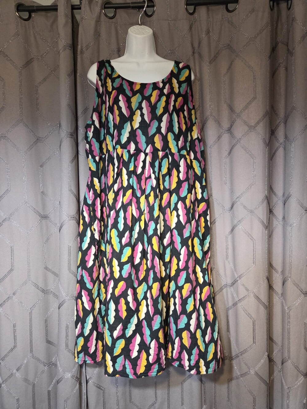 Gudrun Sjoden Multicolor Sleeveless Light Weight Cotton Midi Dress XL